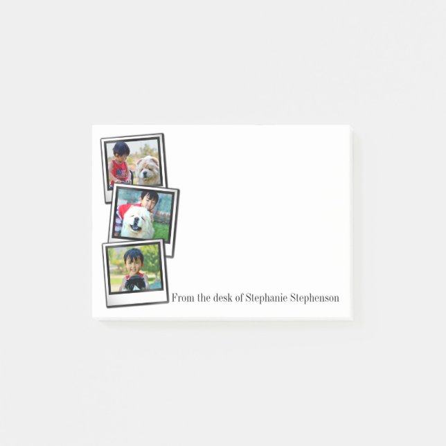 3-Photo instant frame personalized photo Post-it Notes (Front)
