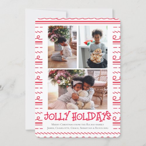 3 Photo Jolly Holidays Christmas Holiday Card