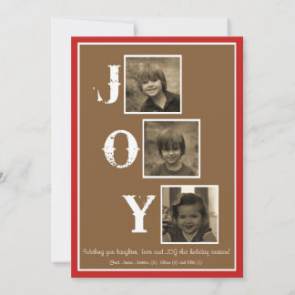 3 photo Joy Christmas Card