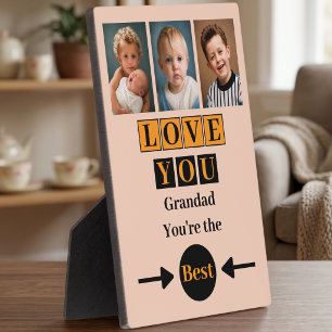 3 photo love you grandad orange plaque