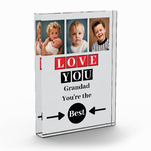 3 photo love you grandad red block