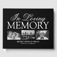 3 Photo Memorial Funeral Guest Book