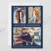 3 Photo Model Actor Comp Card - Blue Front (Front)