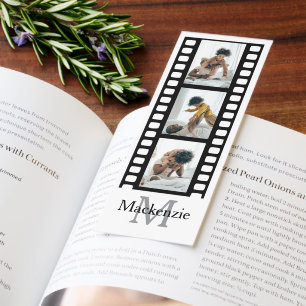 3 Photo Monogram Movie Photo Reel Personalized  Bookmarks