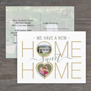 3 Photo New Home Sweet Home Change of Address Announcement Postcard