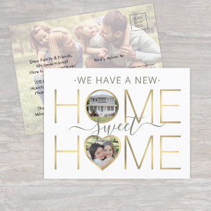 3 Photo New Home Sweet Home Change of Address Announcement Postcard