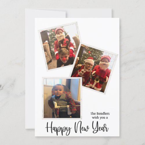 3 Photo New Years Card