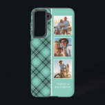3 Photo Preppy Plaid Modern Girly Custom Name Samsung Galaxy S21 Case<br><div class="desc">3 Photo Preppy Plaid Modern Girly Custom Personalized Name Smartphone Samsung Galaxy Phone Case features a 3 of your favorite photos with your custom name on a stylish preppy green plaid pattern. Perfect for birthday,  Christmas,  Mother's Day,  sister,  best friend and more. Designed by © Evco Studio www.zazzle.com/store/evcostudio</div>