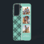 3 Photo Preppy Plaid Modern Girly Custom Name Samsung Galaxy S21 Case<br><div class="desc">3 Photo Preppy Plaid Modern Girly Custom Personalized Name Smartphone Samsung Galaxy Phone Case features a 3 of your favorite photos with your custom name on a stylish preppy green plaid pattern. Perfect for birthday,  Christmas,  Mother's Day,  sister,  best friend and more. Designed by © Evco Studio www.zazzle.com/store/evcostudio</div>