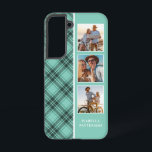 3 Photo Preppy Plaid Modern Girly Custom Name Samsung Galaxy S22 Case<br><div class="desc">3 Photo Preppy Plaid Modern Girly Custom Personalized Name Smartphone Samsung Galaxy Phone Case features a 3 of your favorite photos with your custom name on a stylish preppy green plaid pattern. Perfect for birthday,  Christmas,  Mother's Day,  sister,  best friend and more. Designed by © Evco Studio www.zazzle.com/store/evcostudio</div>