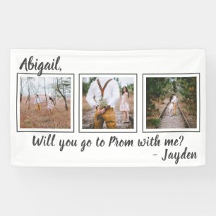 3 Photo Prom or HOCO Proposal Cute Promposal Idea Banner