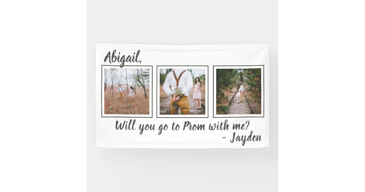 3 Photo Prom Or Hoco Proposal Cute Promposal Idea Banner Zazzle Com