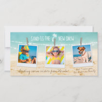 3-Photo Sand is the New Snow Tropical Holiday Card