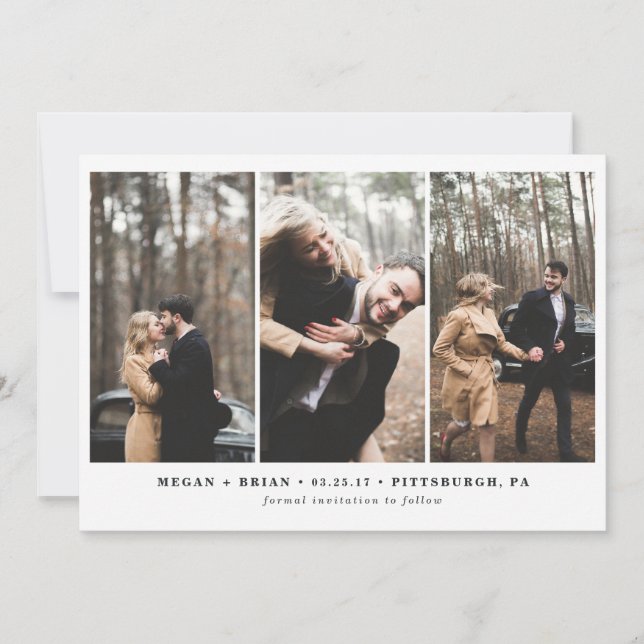 3 Photo Save the Date Card (Front)