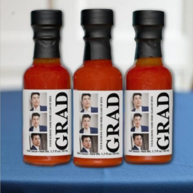 3 Photo Side Typography Graduation Hot Sauces (Creator Uploaded)