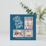 3 photo Sister Best Friend Birthday Turquoise<br><div class="desc">Wish your sister Happy Birthday in contemprary style with your 3 favorite photos of you both and modern white set script Sisters Best Friends Forever with heart motif on a turquoise background. Easily swap in your photos with the template samples and personalise your greeting at the bottom and on the...</div>
