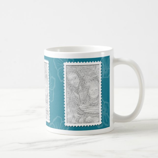 3 photo teal template coffee mug (Right)