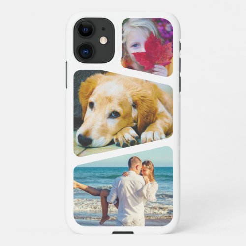 3 Photo Template iPhone11 Rounded White Phone Case