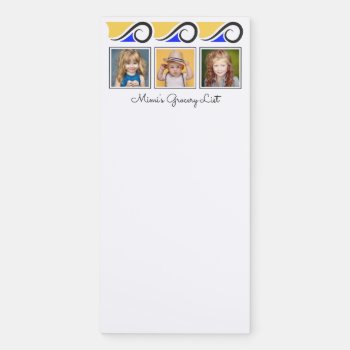 3-photo Template Mimi's Grocery Shopping List Magnetic Notepad by DP_Holidays at Zazzle