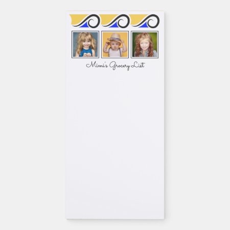 3-photo Template Mimi's Grocery Shopping List Magnetic Notepad