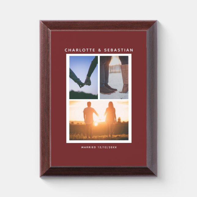 3 Photo Template Personalized Award Plaque (Vertical)
