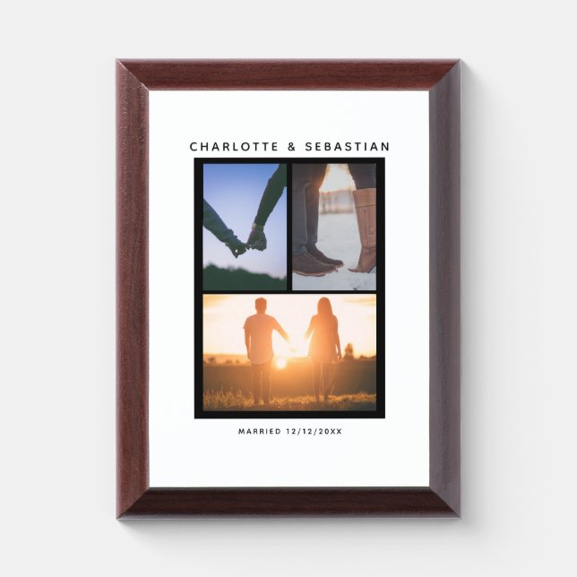 3 Photo Template Personalized Award Plaque (Vertical)