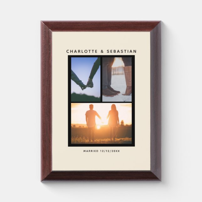 3 Photo Template Personalized Award Plaque (Vertical)