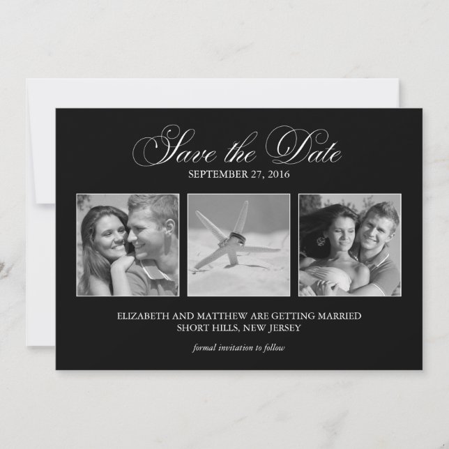 3-Photo Template Wedding Save the Date (Front)