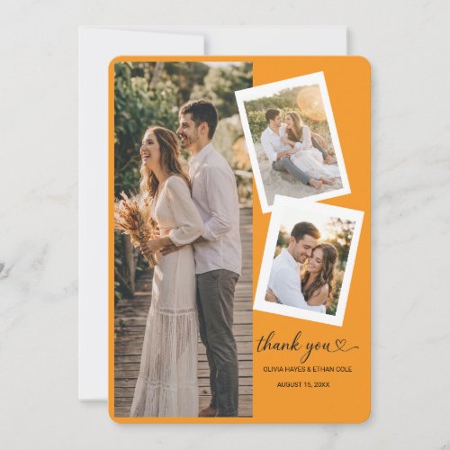 3 Photo Wedding Thank You Card