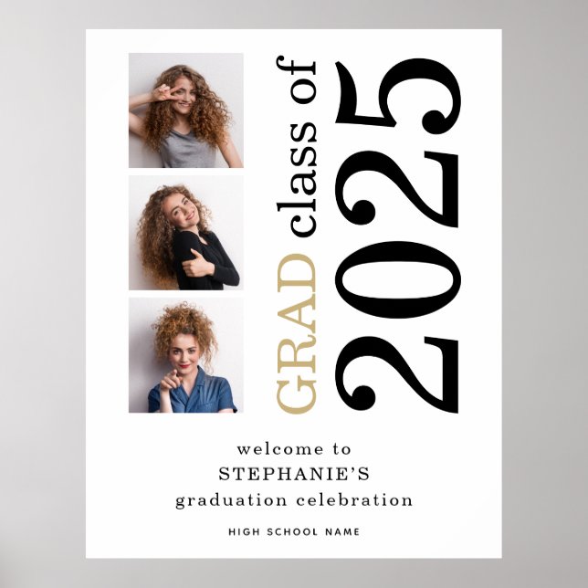 3 photos 2024 White Welcome to Graduation  Poster (Front)