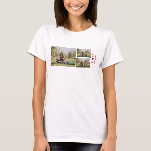 3 Photos Best BAE Ever Heart Love Photo Collage T_Shirt