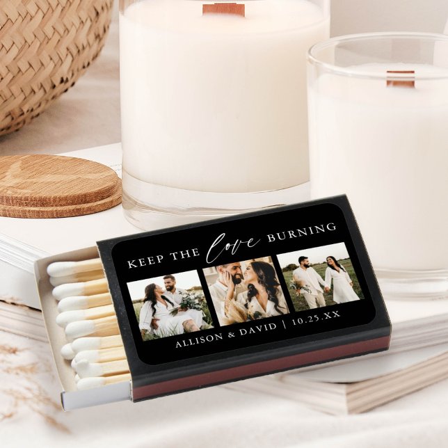 3 Photos Black Modern Wedding Favors Wedding Matchboxes (Creator Uploaded)