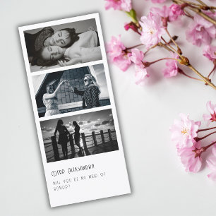 3 Photos Collage Minimal Maid Of Honor Proposal
