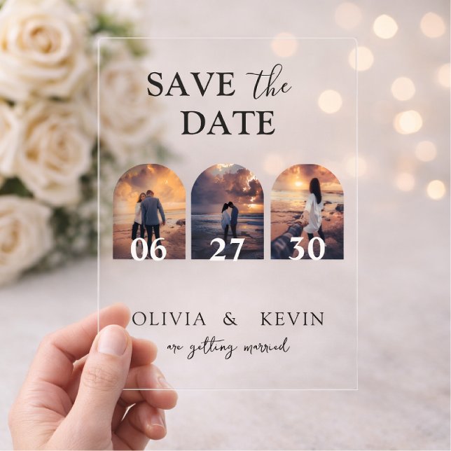 3 Photos Elegant Classic Wedding Acrylic Invitations (Creator Uploaded)