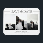 3 Photos Elegant Classic Wedding Save The Date Magnet<br><div class="desc">3 Photos Elegant Classic Wedding Save The Date Magnet The Elegant Classic Wedding Save The Date Magnets are the perfect way to announce your upcoming wedding to your guests. The photo collage showcases the sophistication and charm of the design, with its elegant typography and classic black and white color palette....</div>