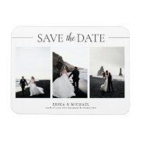 3 Photos Elegant Classic Wedding Save The Date