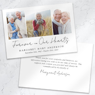 3 Photos Funeral Sympathy Thank You Card