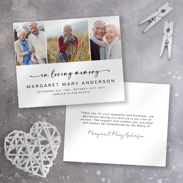 3 Photos Funeral Sympathy Thank You Card Flyer (Creator Uploaded)