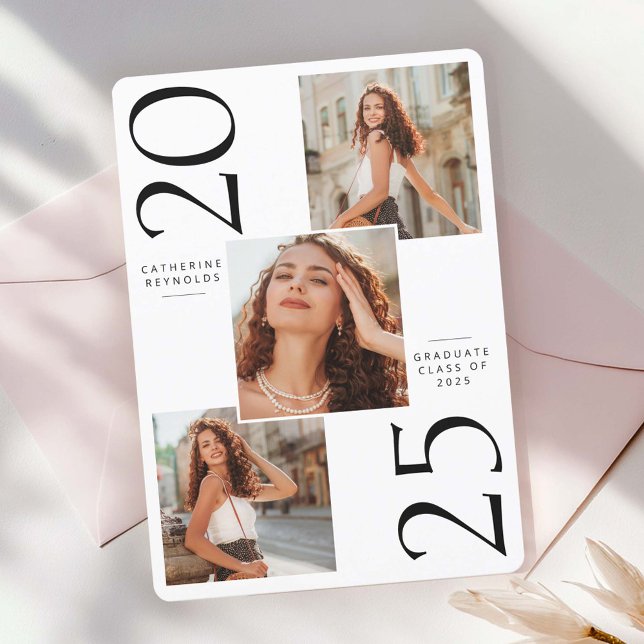 3 Photos Modern Graduation Announcement  (Creator Uploaded)