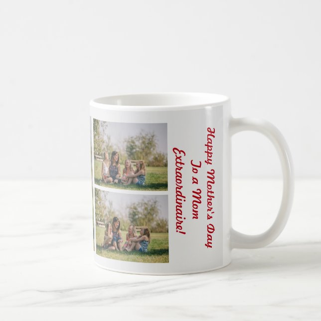 3 Photos Mom Extraordinaire Cute Elegant Mother Coffee Mug (Right)