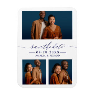 3 Photos Wedding Save The Date  Magnet