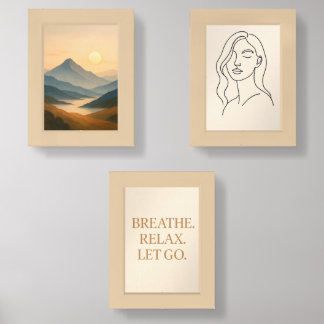 3-Piece Minimal Wall Art – Nature & Inspiration Sets
