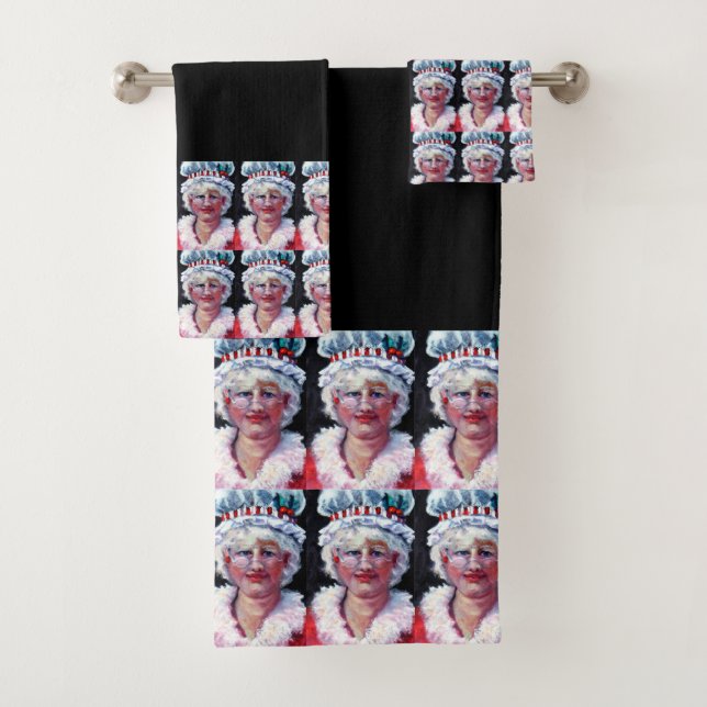 3 Piece Mrs. Claus Bath Set- WOW! Towel Set (Insitu)