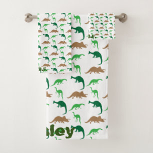 3 piece towel set for young dinosaur enthusiast