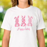 3 Pink And White Bunny Rabbits | Happy Easter T-shirt at Zazzle