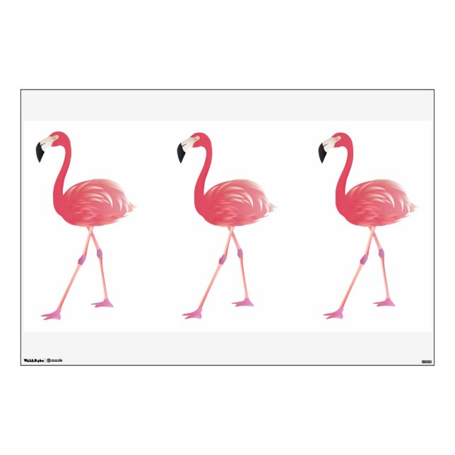 3 Pink Flamingo's Wall Decal-Tranceparency Decal (Front)
