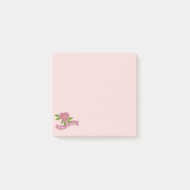 3 Pink Flowers Notes (Front)