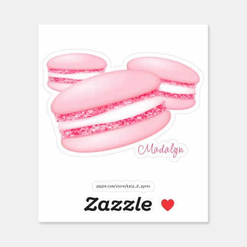 3 pink macarons sticker