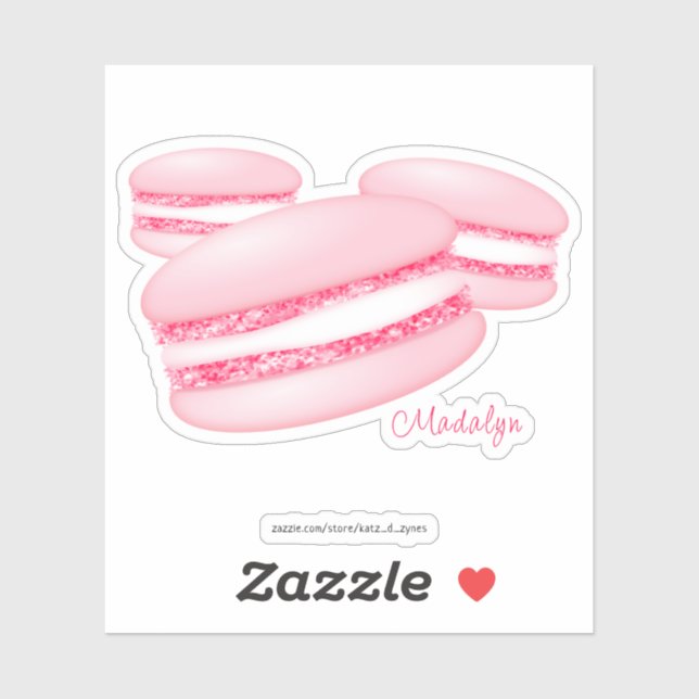 3 pink macarons sticker (Sheet)