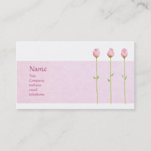 3 Pink Rosebuds Profile Card